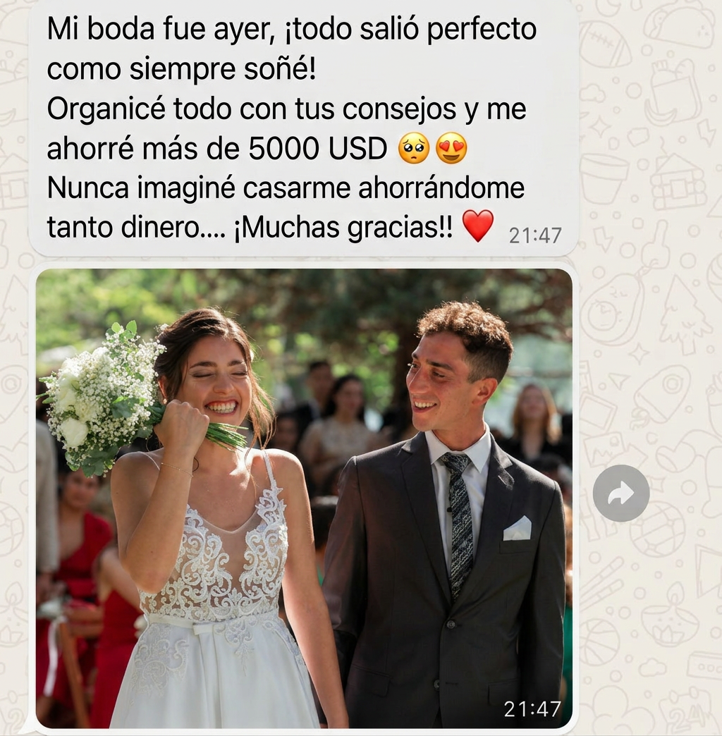 Testimonio de una novia que organizó su boda con el e-book